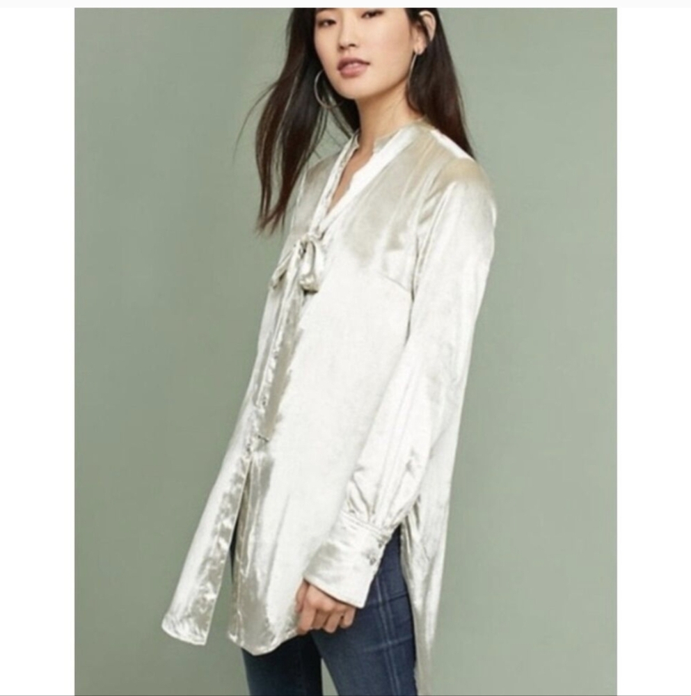 Anthropologie Maeve Velvet Bottom Up Tunic